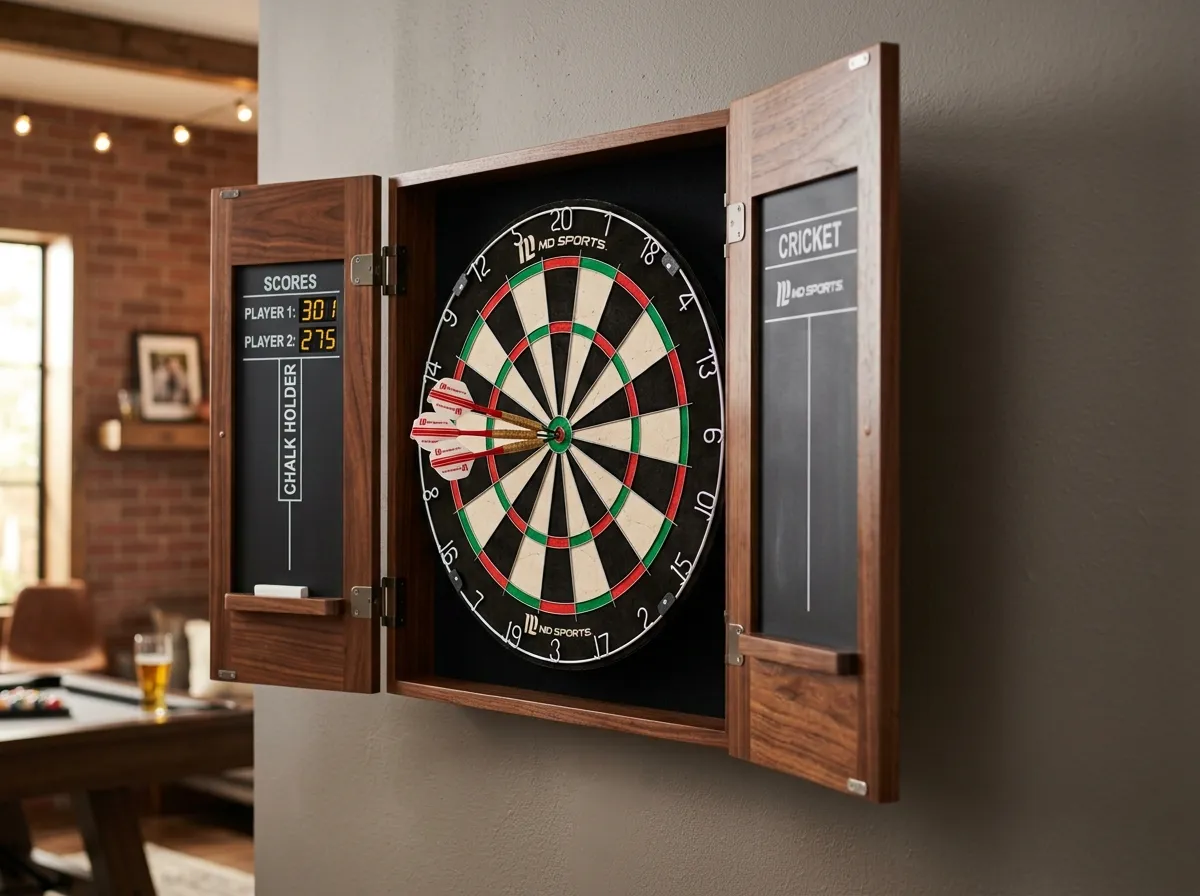 An MD sport dart board cabinet